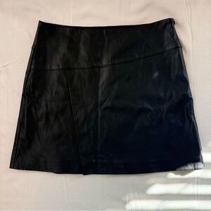 RW&CO. Black Faux Leather Mini Skirt
